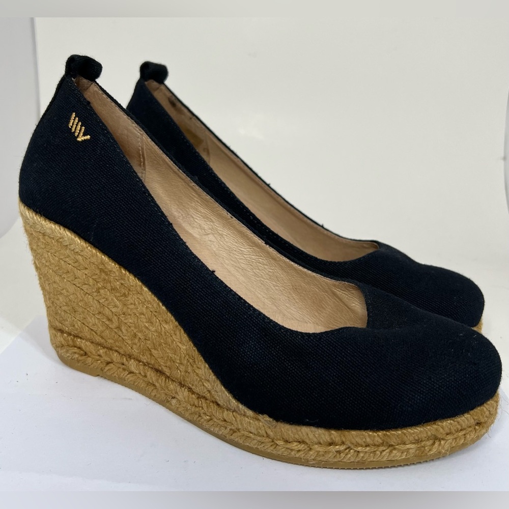 Viscata Barcelona Black Espadrille Wedges Spain